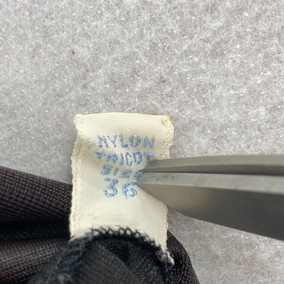 Vintage Vanity Fair Nightgown Size 36 Nylon Sexy Lace Black Brown Slip Dress - Picture 8 of 11